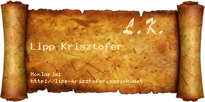 Lipp Krisztofer névjegykártya